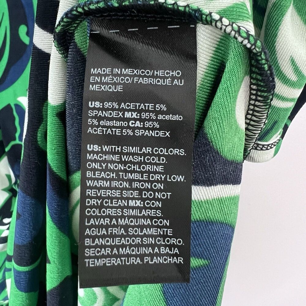 Chico’s Travelers Maxi Dress Size 0 US 4/6 Green Blue Abstract Stretch - Picture 8 of 10